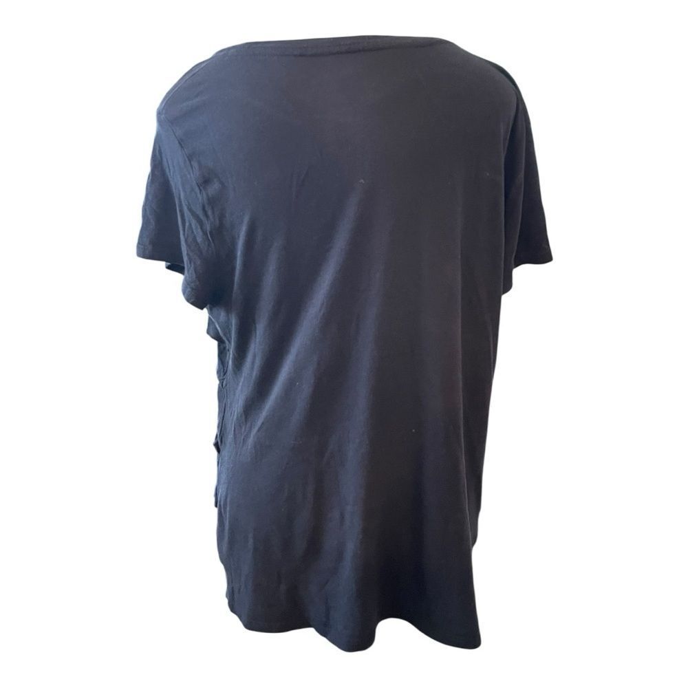 Merona Navy Ruffled Short Sleeve‎ Top - Picture 4 of 6